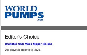 Today&#8217;s World Pumps Newsletter